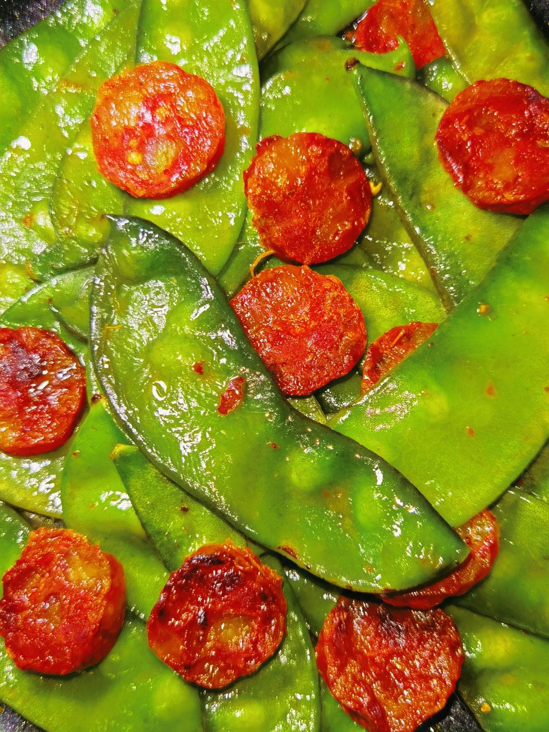 ㊙️腊味‼️四季豆炒腊肠‼️美味家常
