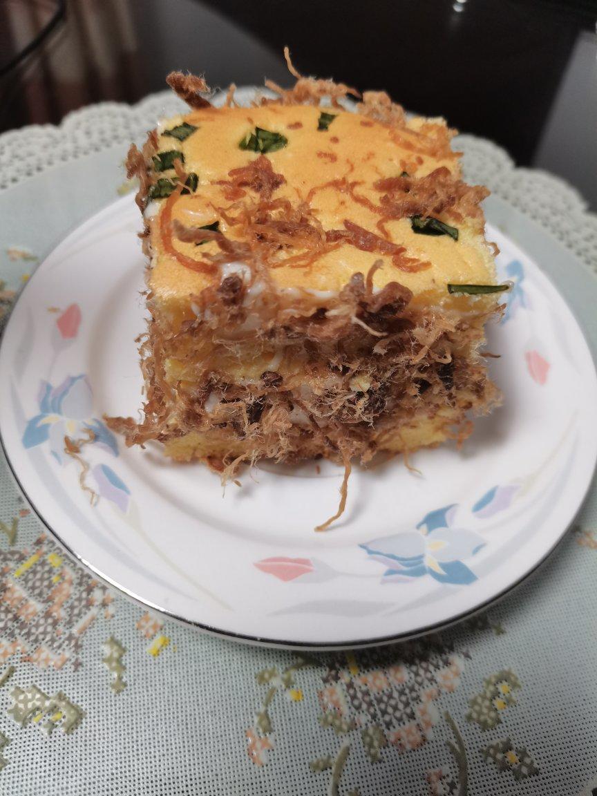 不用卷的肉松蛋糕～