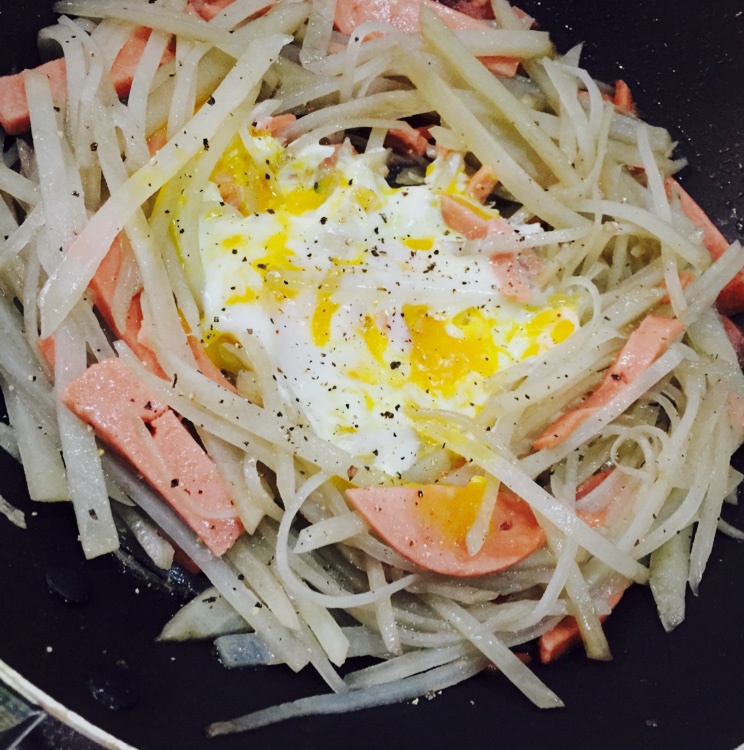 快手早餐—马铃薯火腿蛋