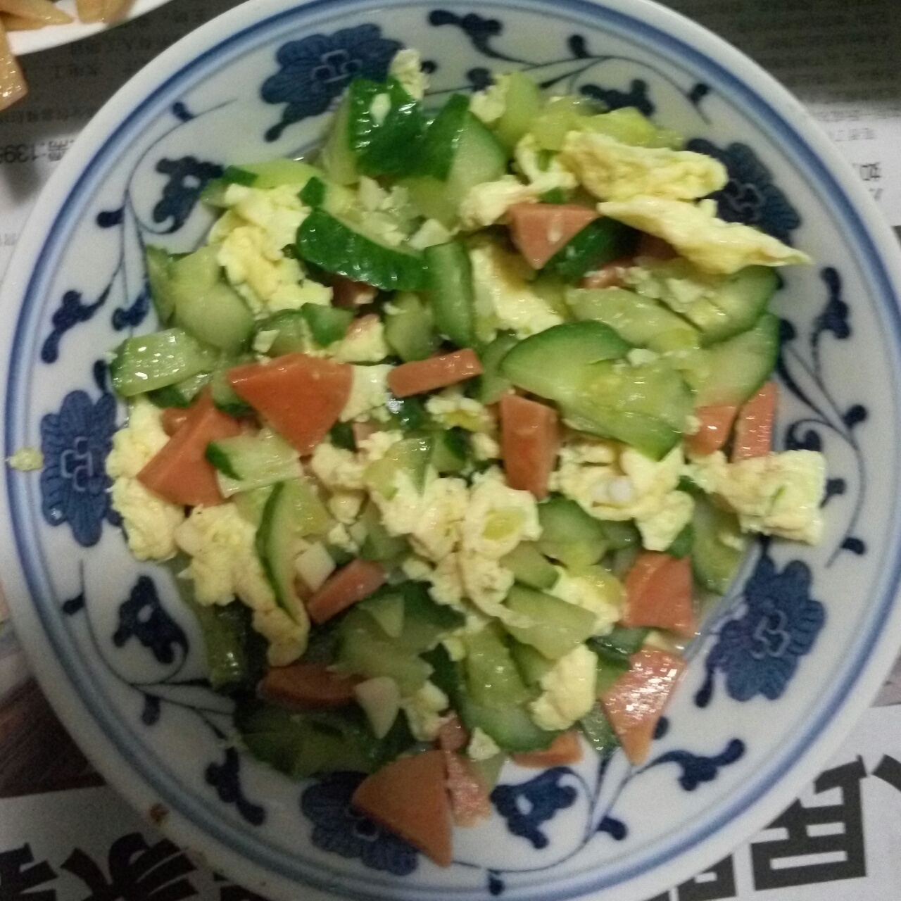 黄瓜炒鸡蛋