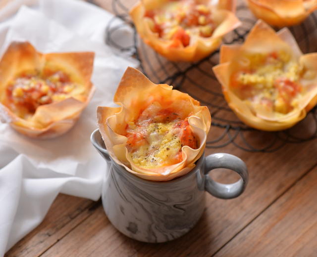 云吞皮早餐杯的做法