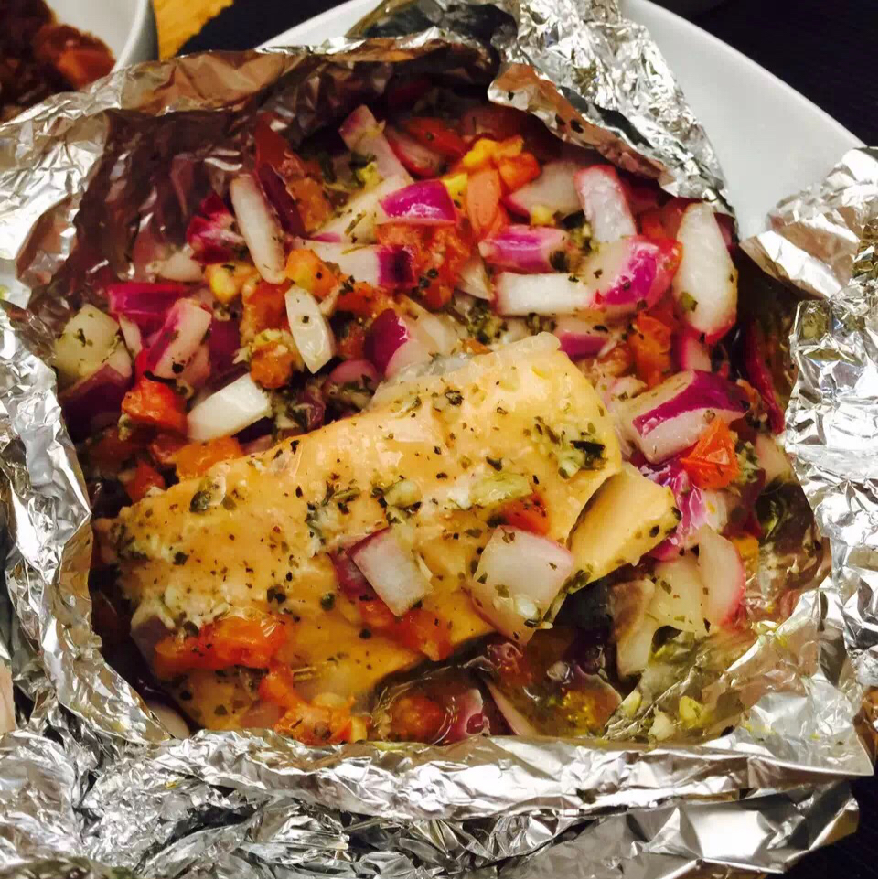 锡纸烤三文鱼  （Salmon Baked in Foil）