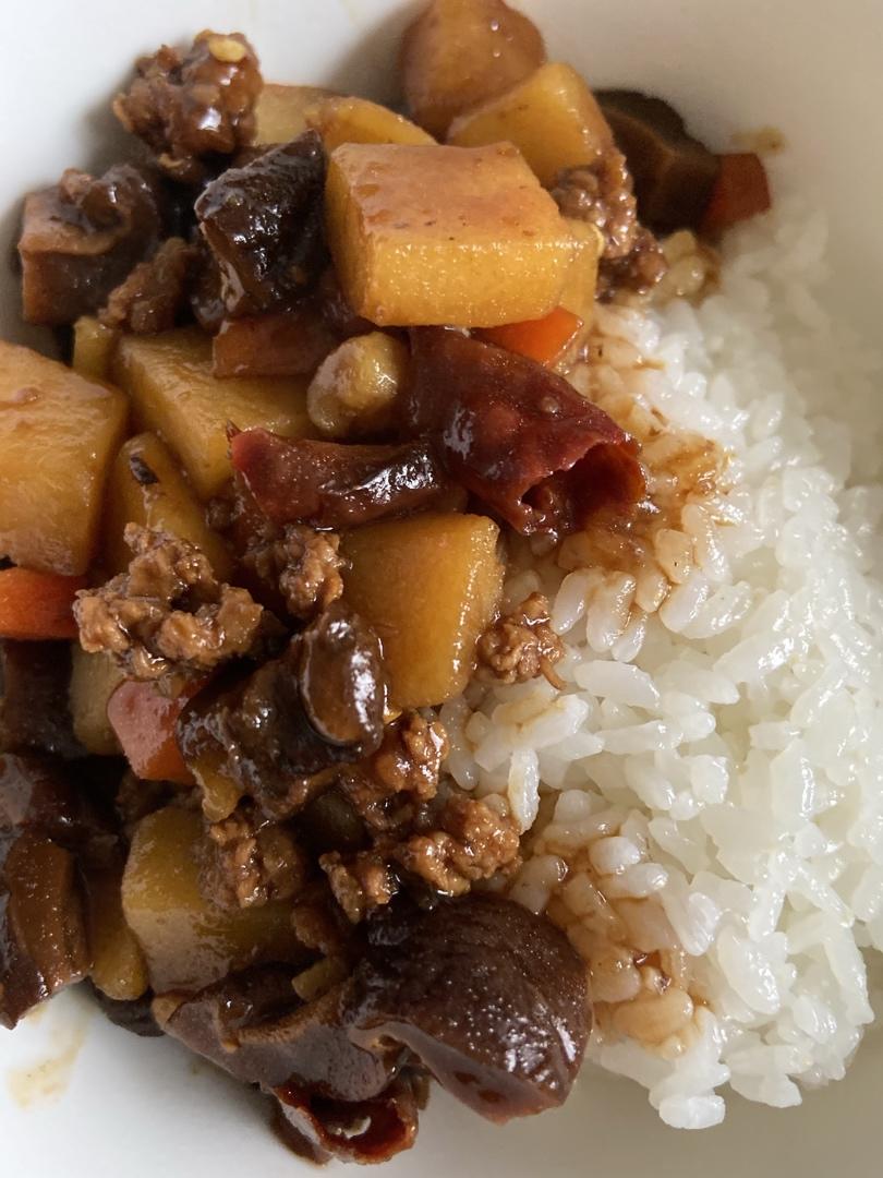 ㊙️香菇土豆肉沫拌饭❗️比外卖还好吃