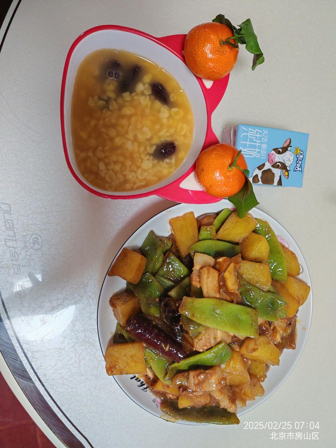 绝对正宗的东北土豆豆角炖五花肉