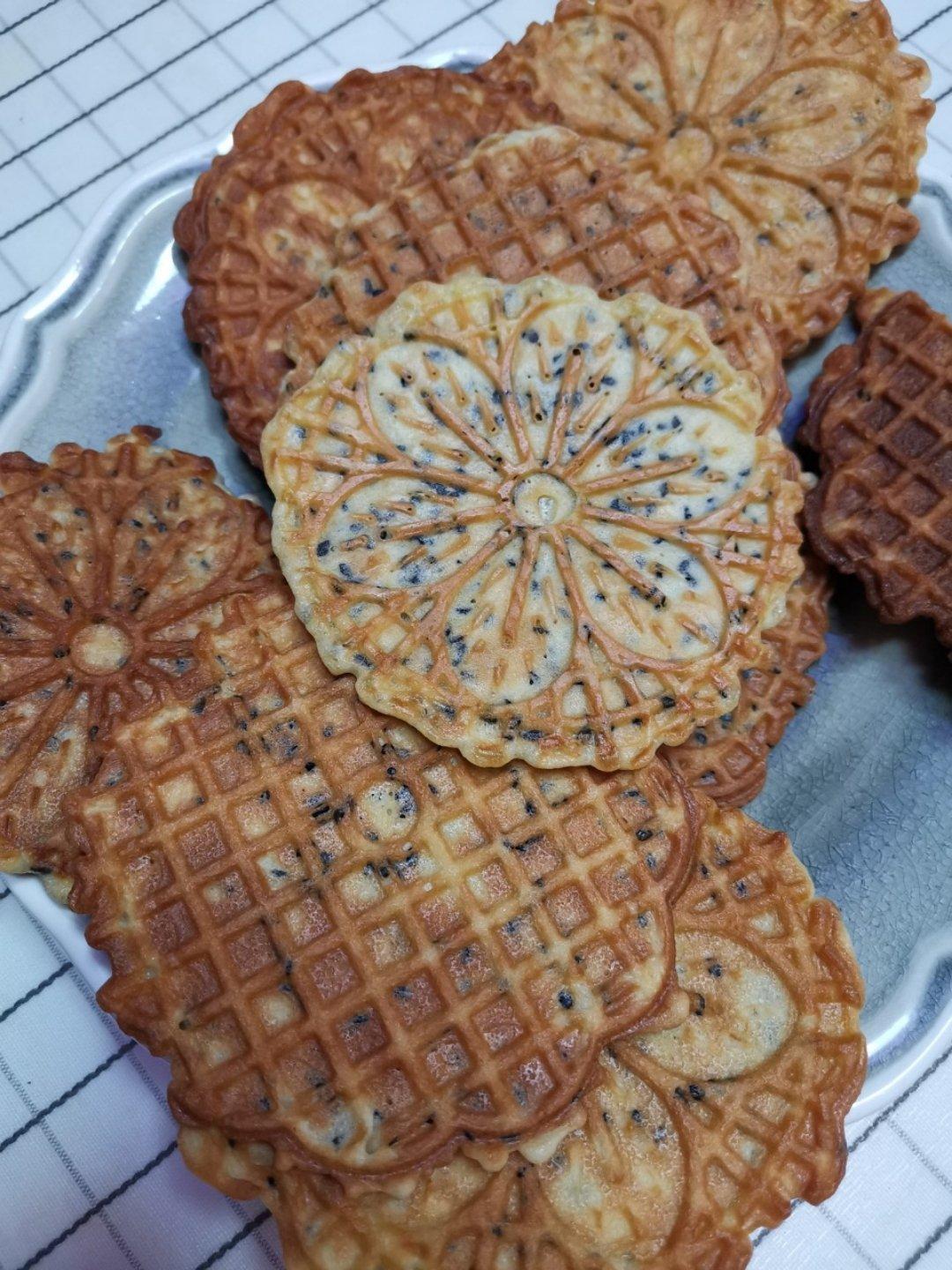 堂妈教你做脆脆的黑芝麻蛋卷