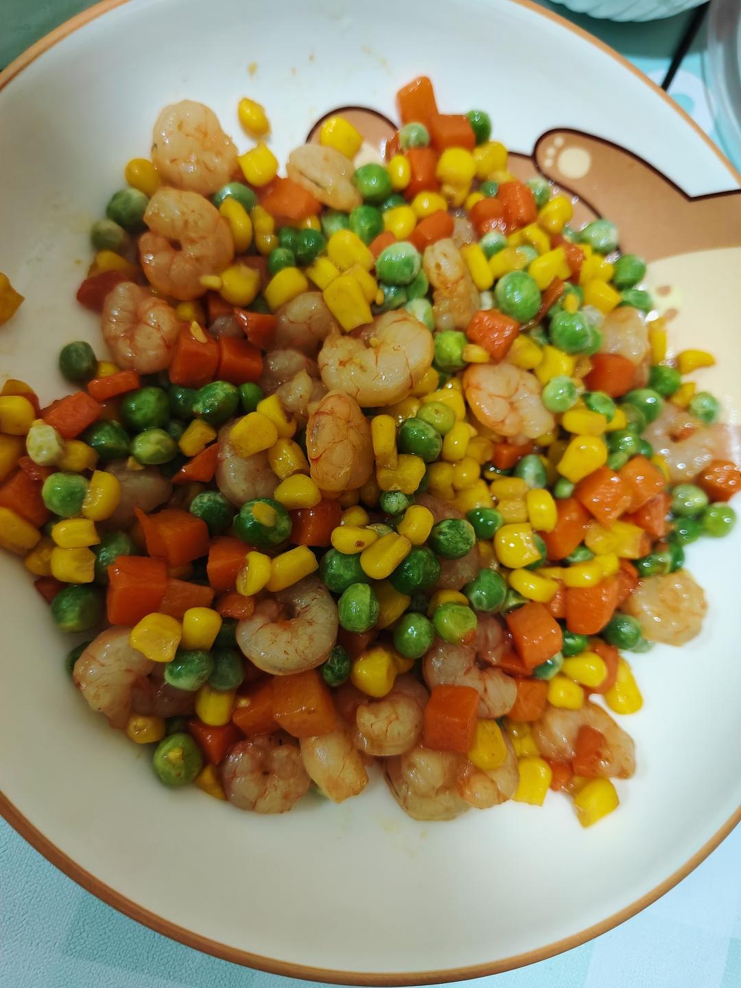 什锦玉米粒虾仁🍤🌽🥕