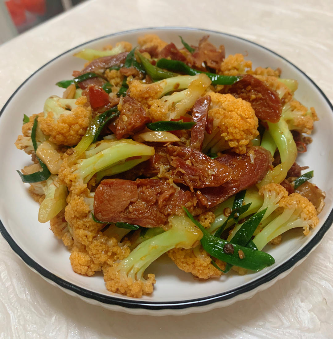 香肠炒花菜