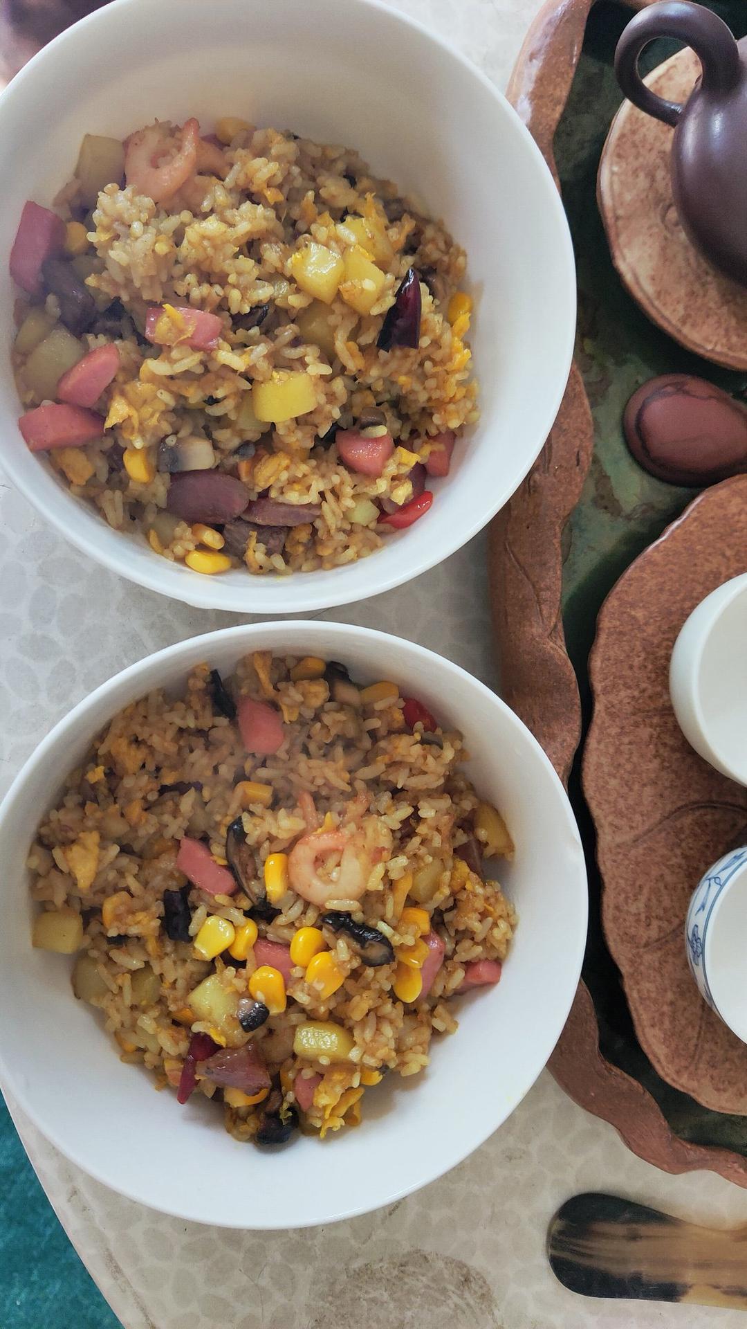 翻滚吧💥虾仁咖喱炒饭