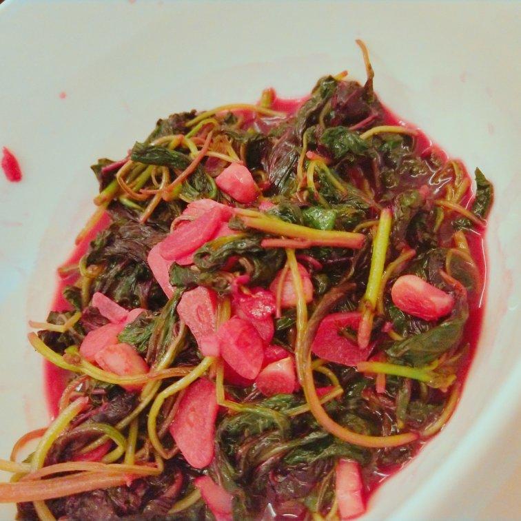 蒜炒红米苋