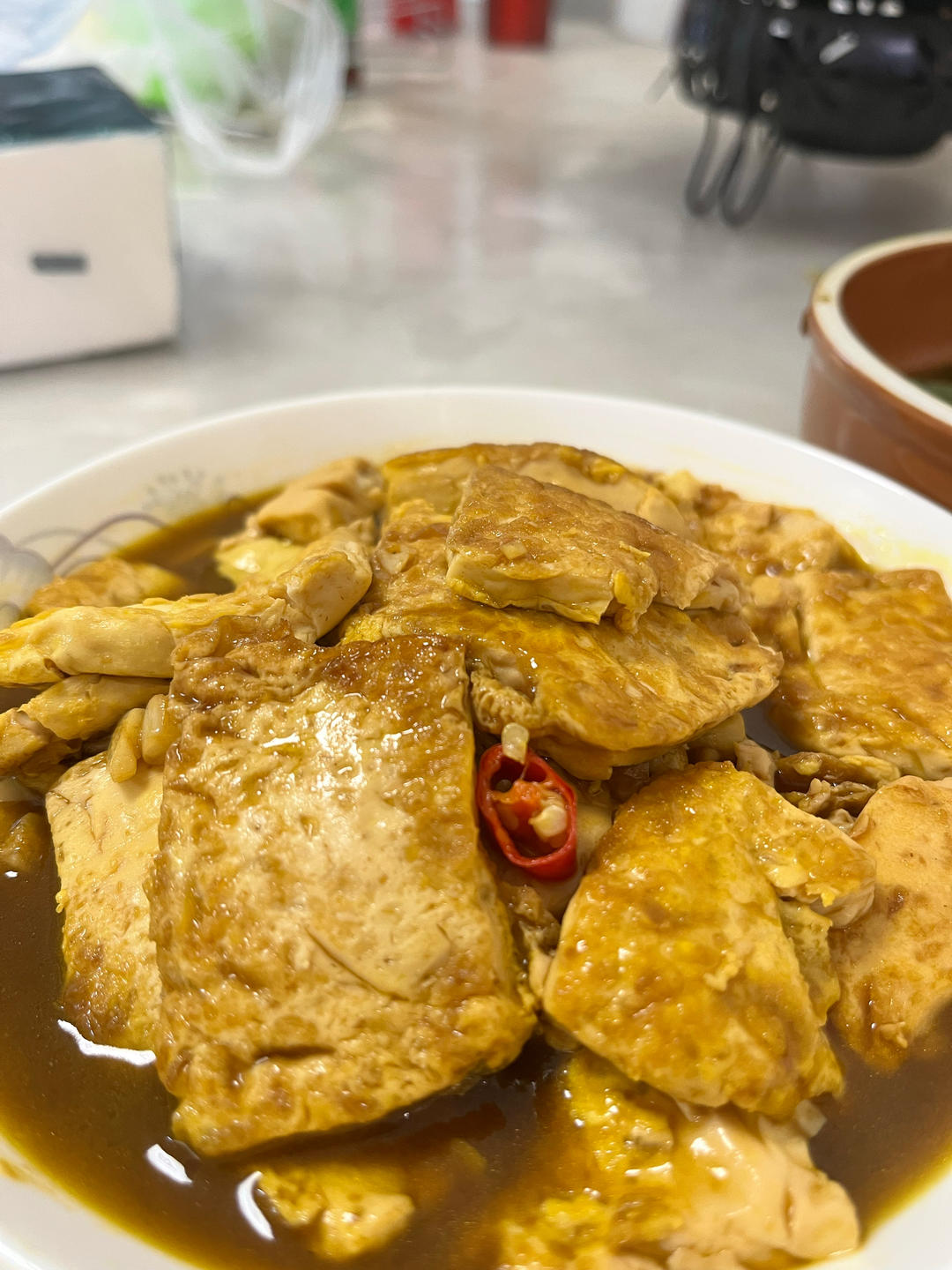 蚝油嫩豆腐