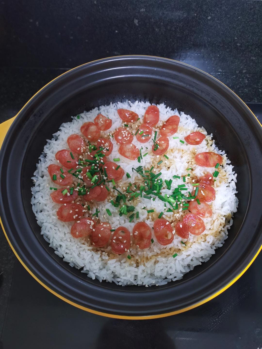 香喷喷的🍲腊肠煲仔饭（砂锅版）超简单神速