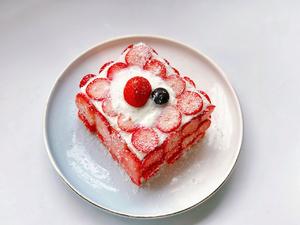 免烤箱❗高颜值🔥草莓酸奶伪蛋糕～低卡美味的做法 步骤7
