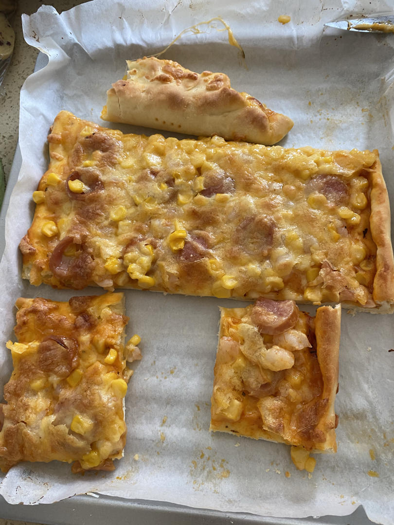 口感甩必胜客十条街的什锦培根蔬菜披萨（含披萨饼制作方法）