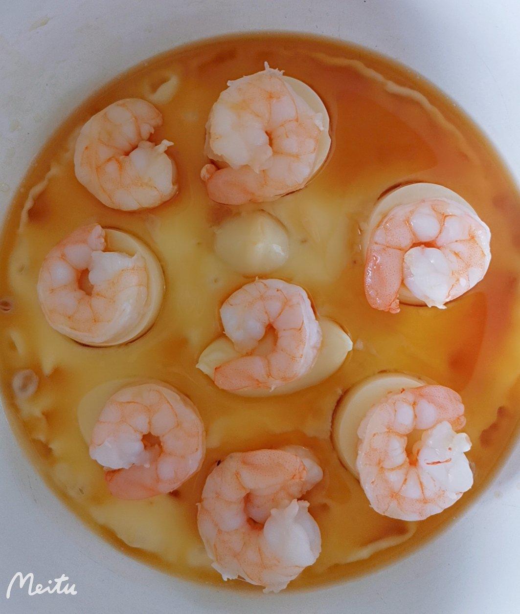 虾仁豆腐蒸水蛋