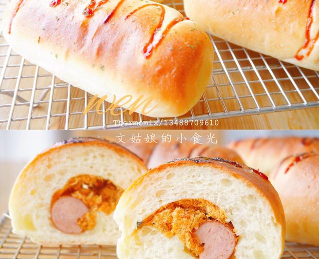 德式香肠肉松面包的做法