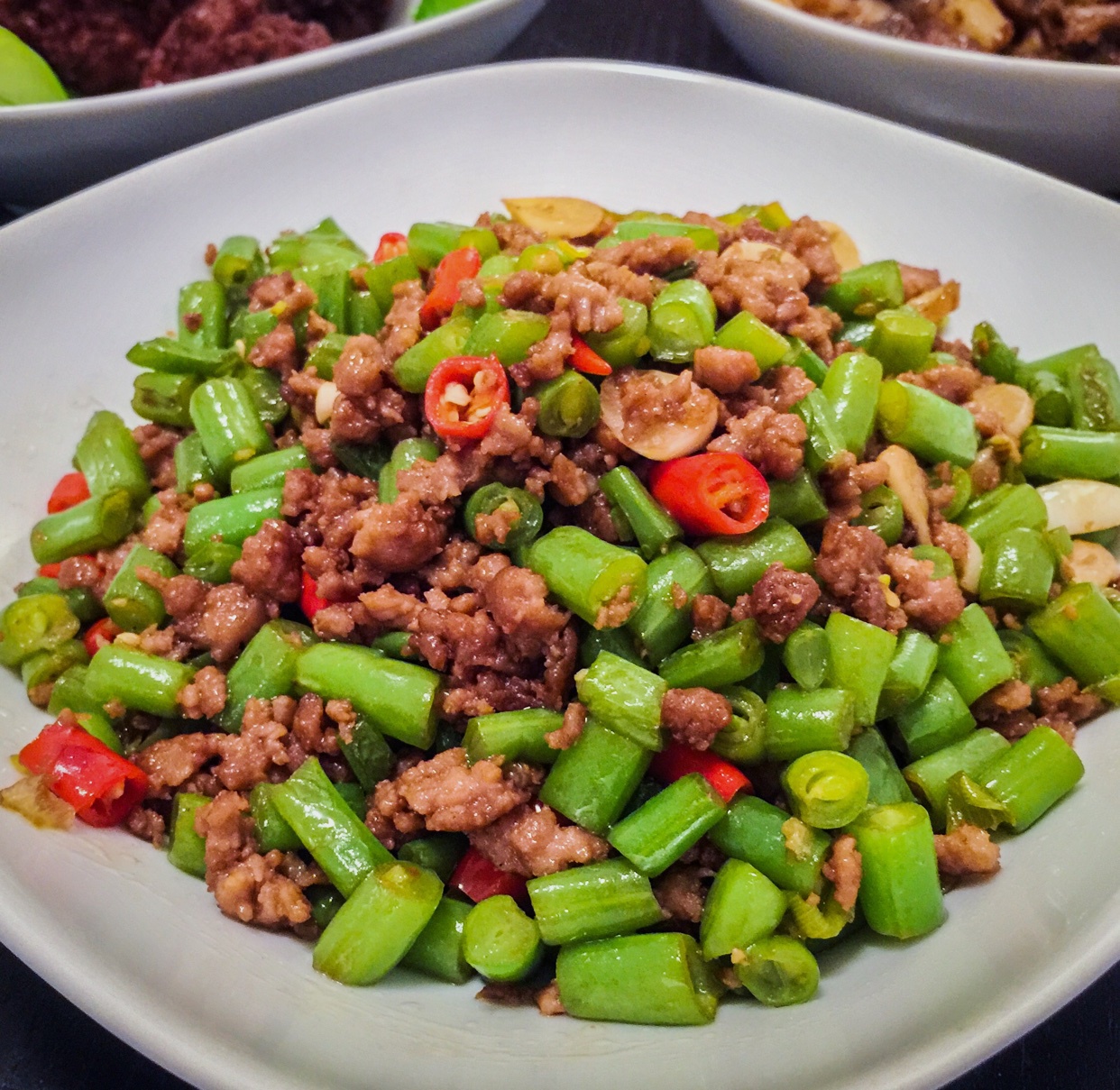 肉沫豆角下饭菜