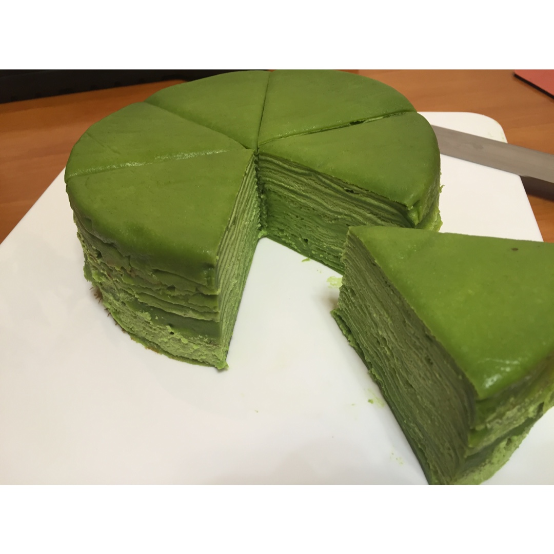 美味的煎蛋糕—抹茶千层蛋糕