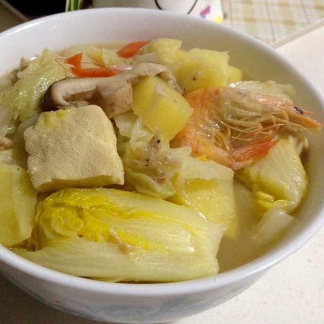 白菜炖冻豆腐