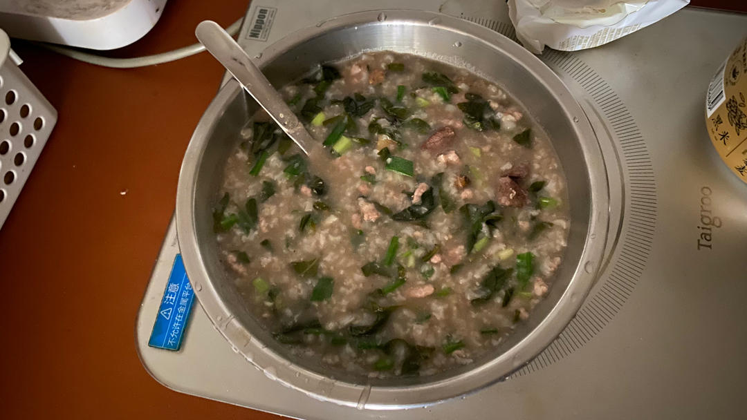 生滚青菜猪肝粥