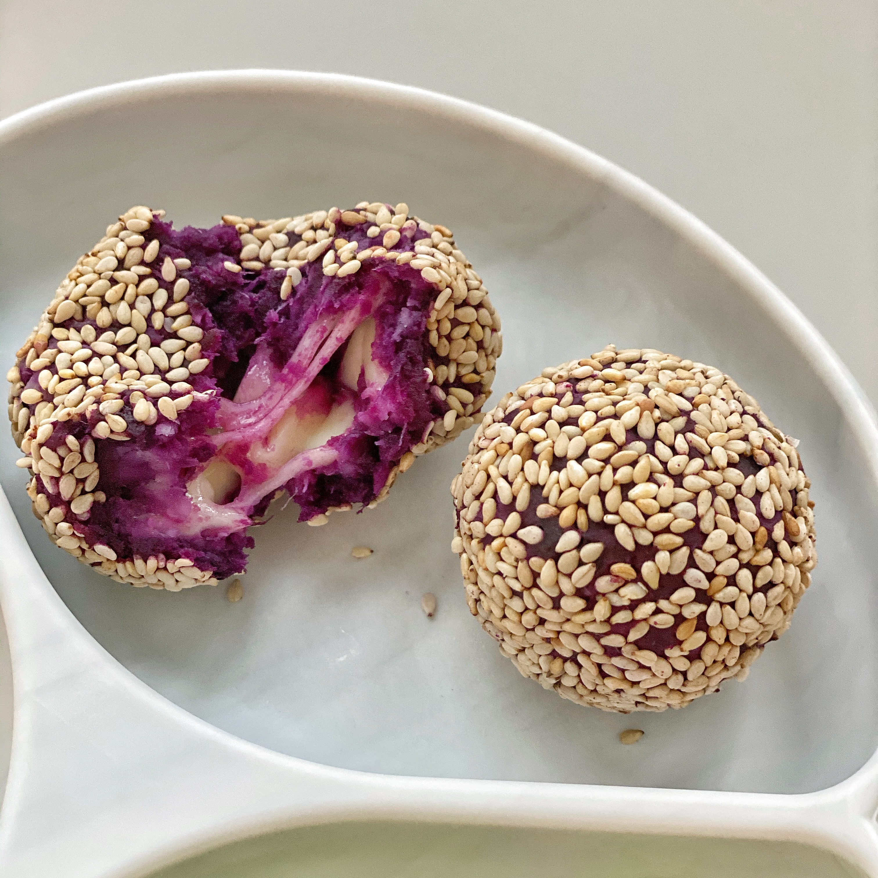 宝宝手指食物—紫薯奶酪球的做法