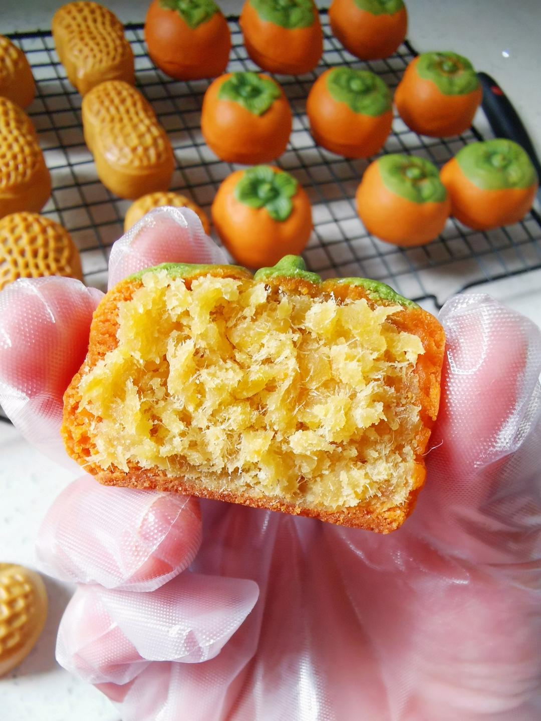 全网独家（原创）柿柿如意—广式金沙奶黄月饼（内附视频做法）