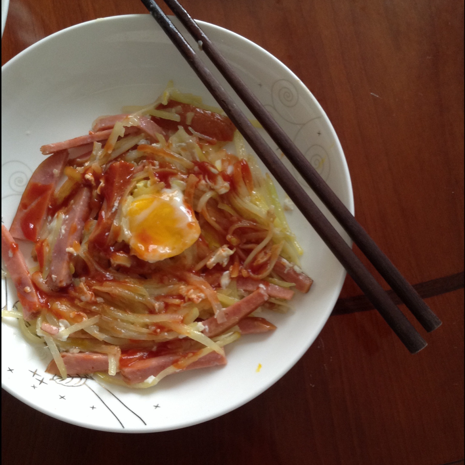 快手早餐—马铃薯火腿蛋