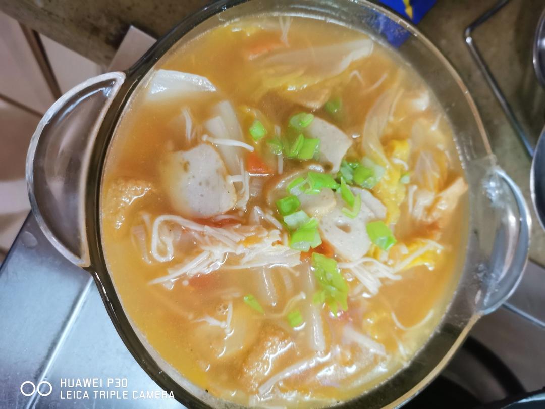 家常:娃娃菜金针菇汤