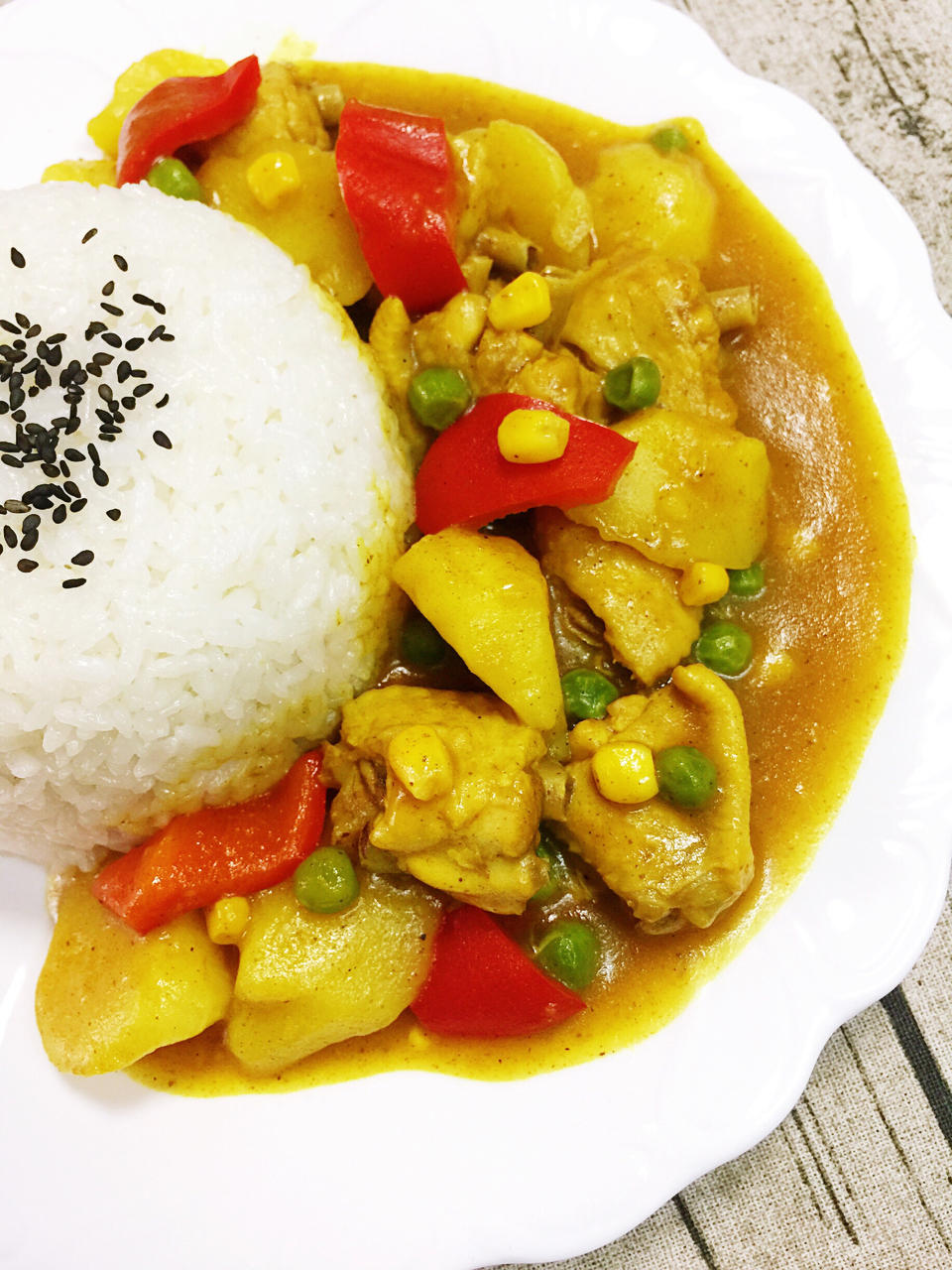 咖喱土豆鸡翅盖浇饭