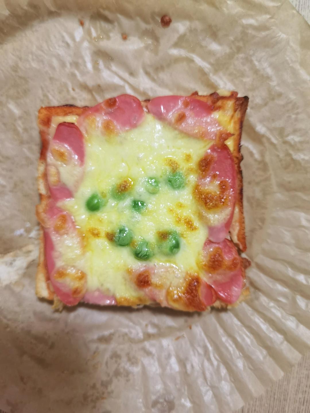 空气炸锅实现pizza自由～2个口味的吐司pizza