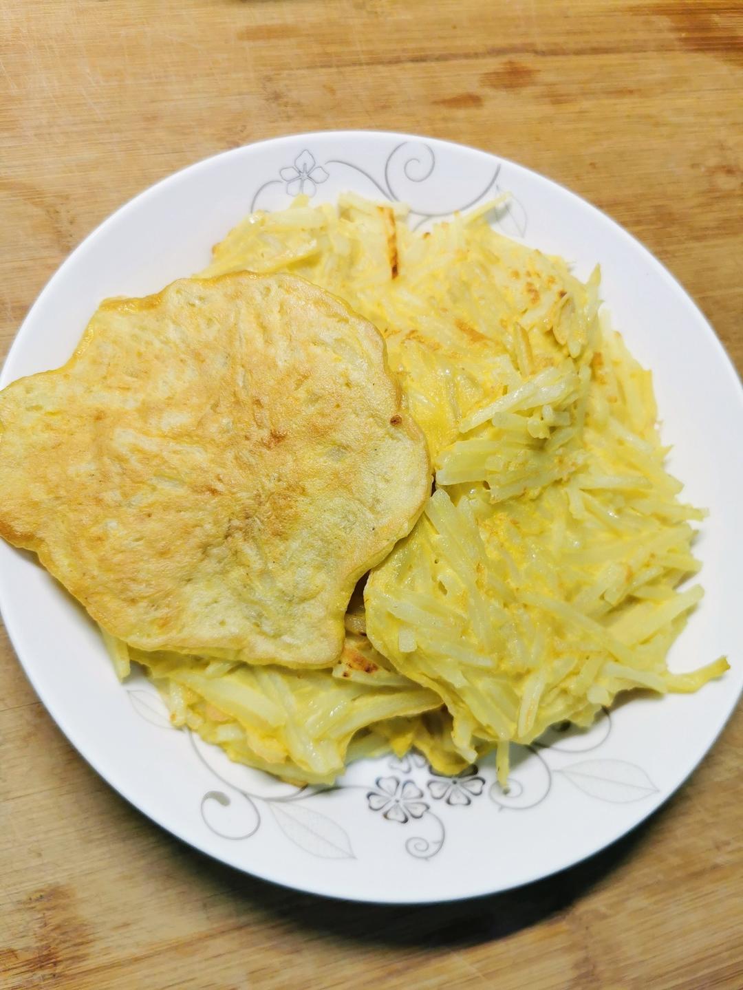 土豆丝鸡蛋饼