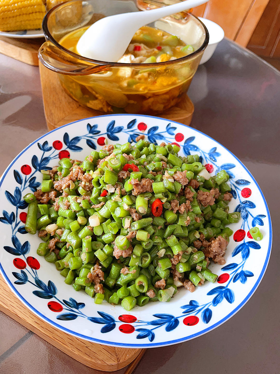 肉沫豆角下饭菜