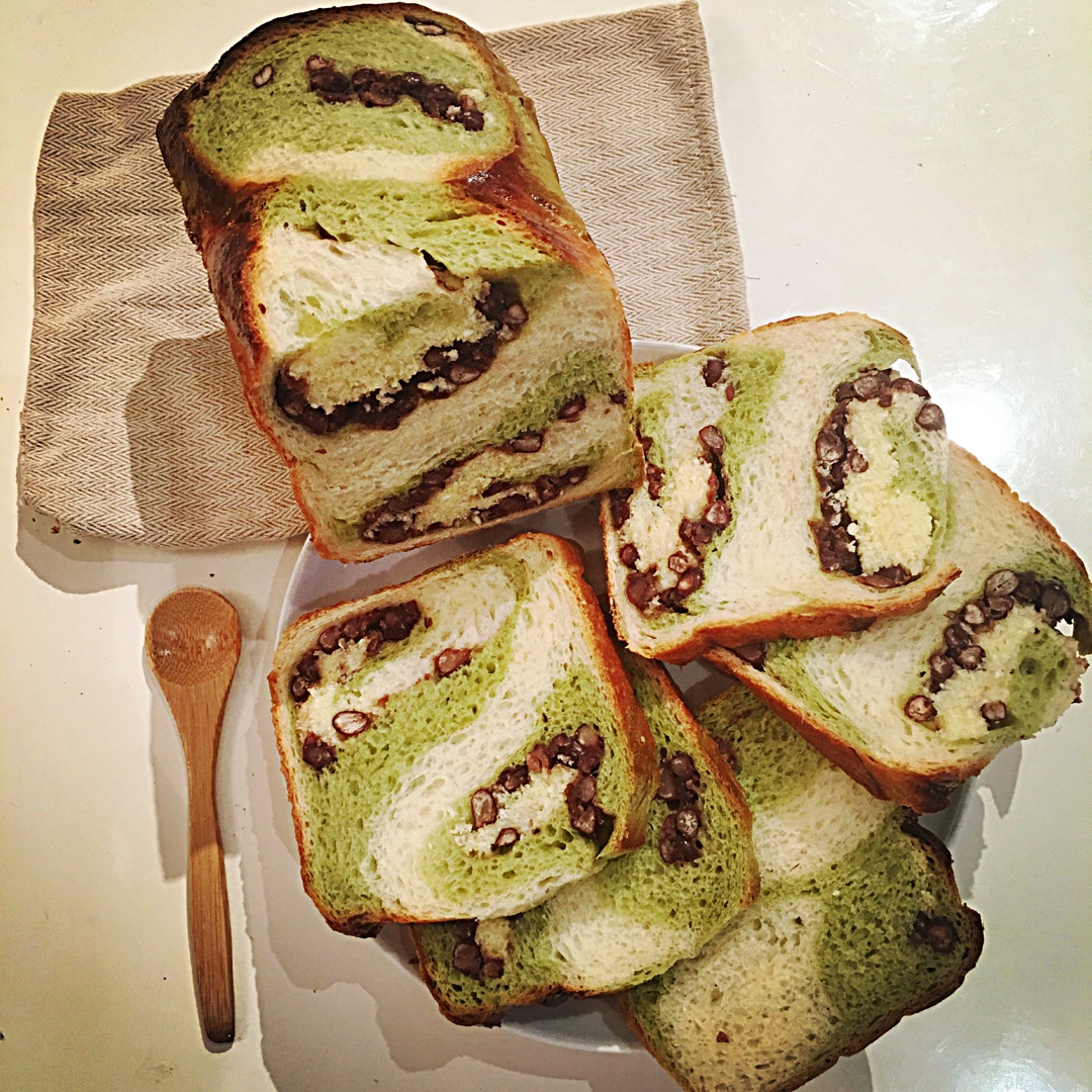 抹茶蜜豆吐司
