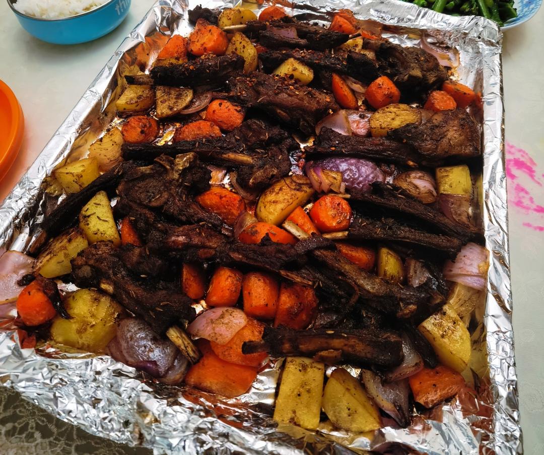 家庭烤箱烤羊排