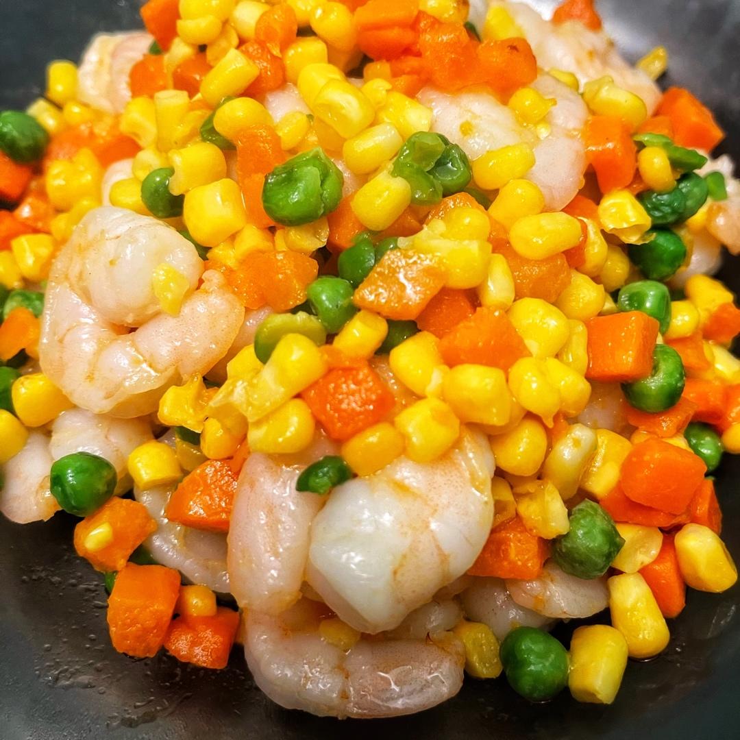 杂菜炒虾仁
