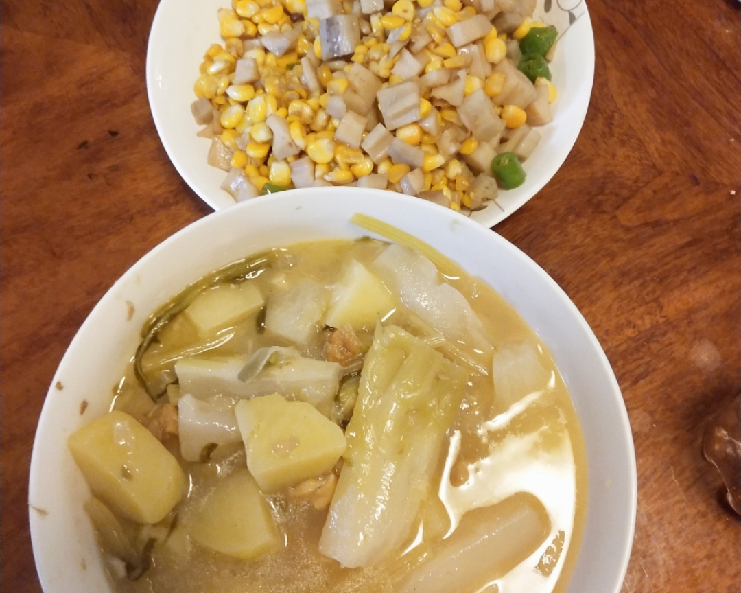 藕丁玉米粒混炒，快手菜的做法 步骤4
