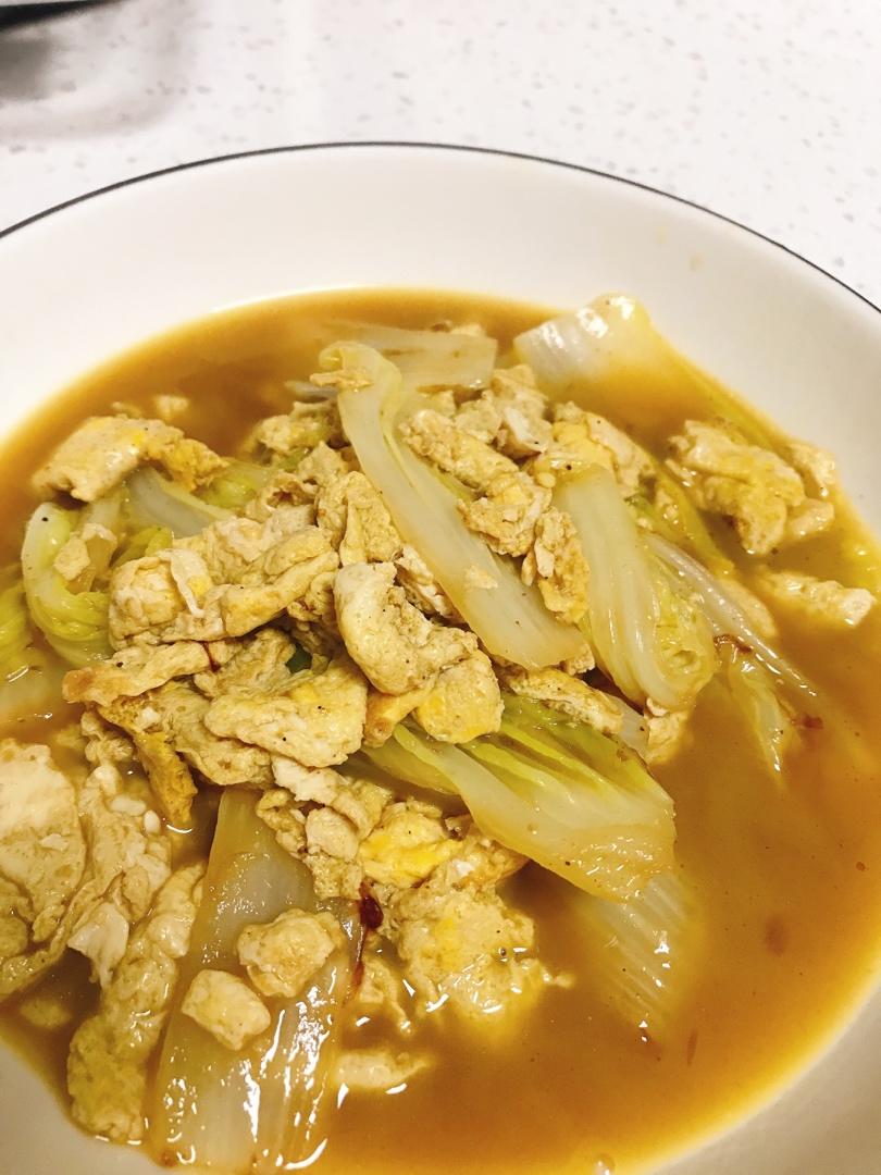 简单快手家常菜——大白菜炒鸡蛋