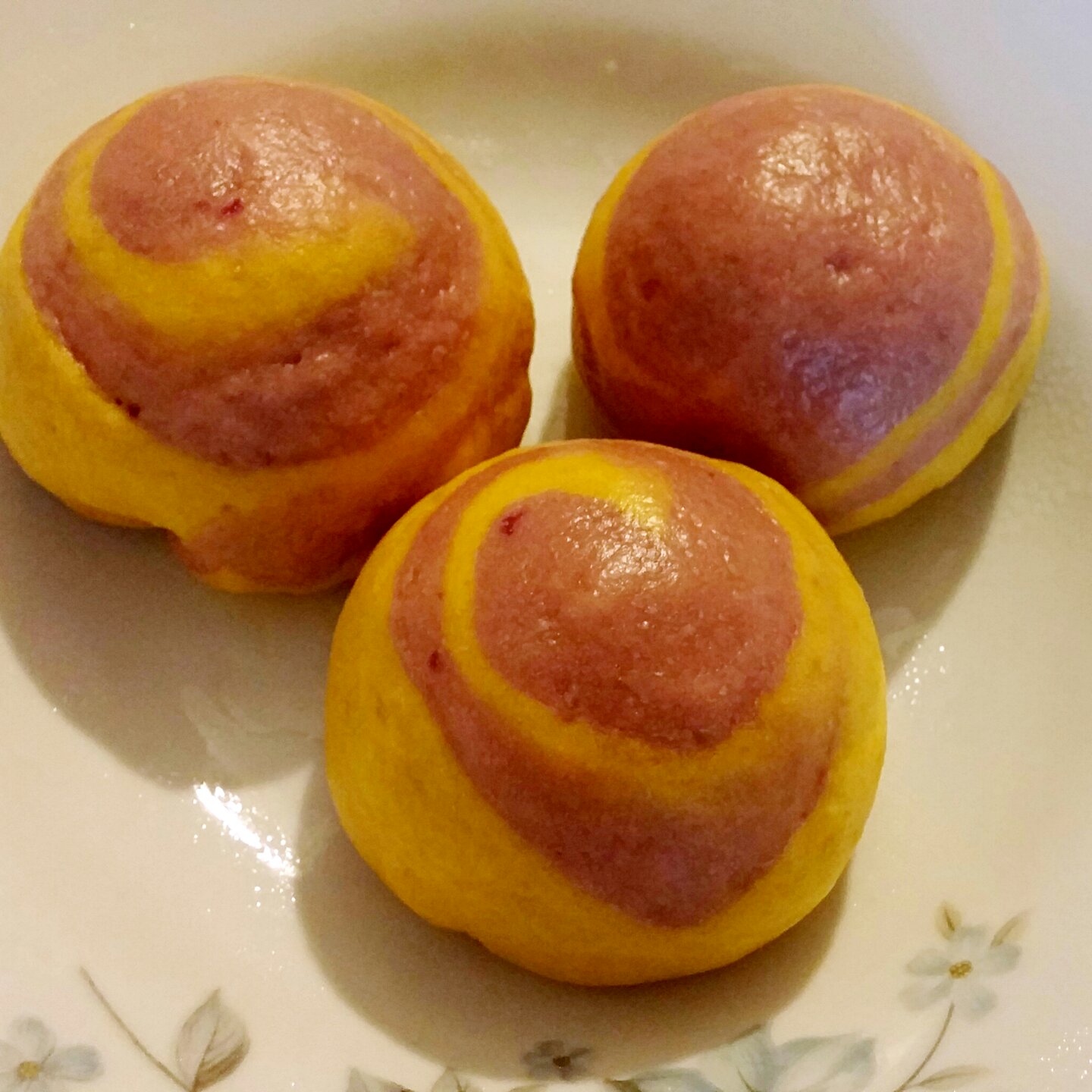 紫薯、南瓜螺旋馒头