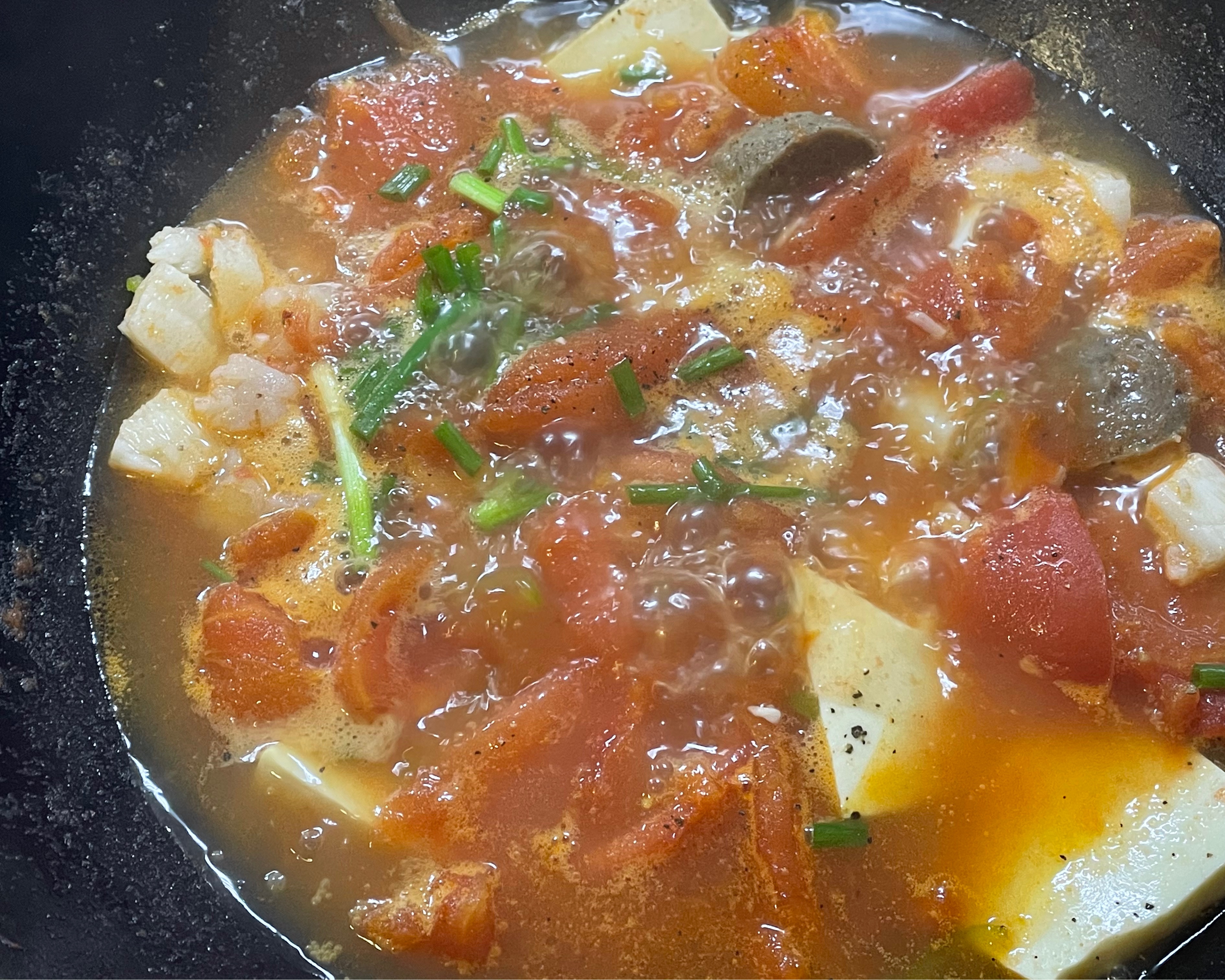 番茄豆腐虾仁汤的做法