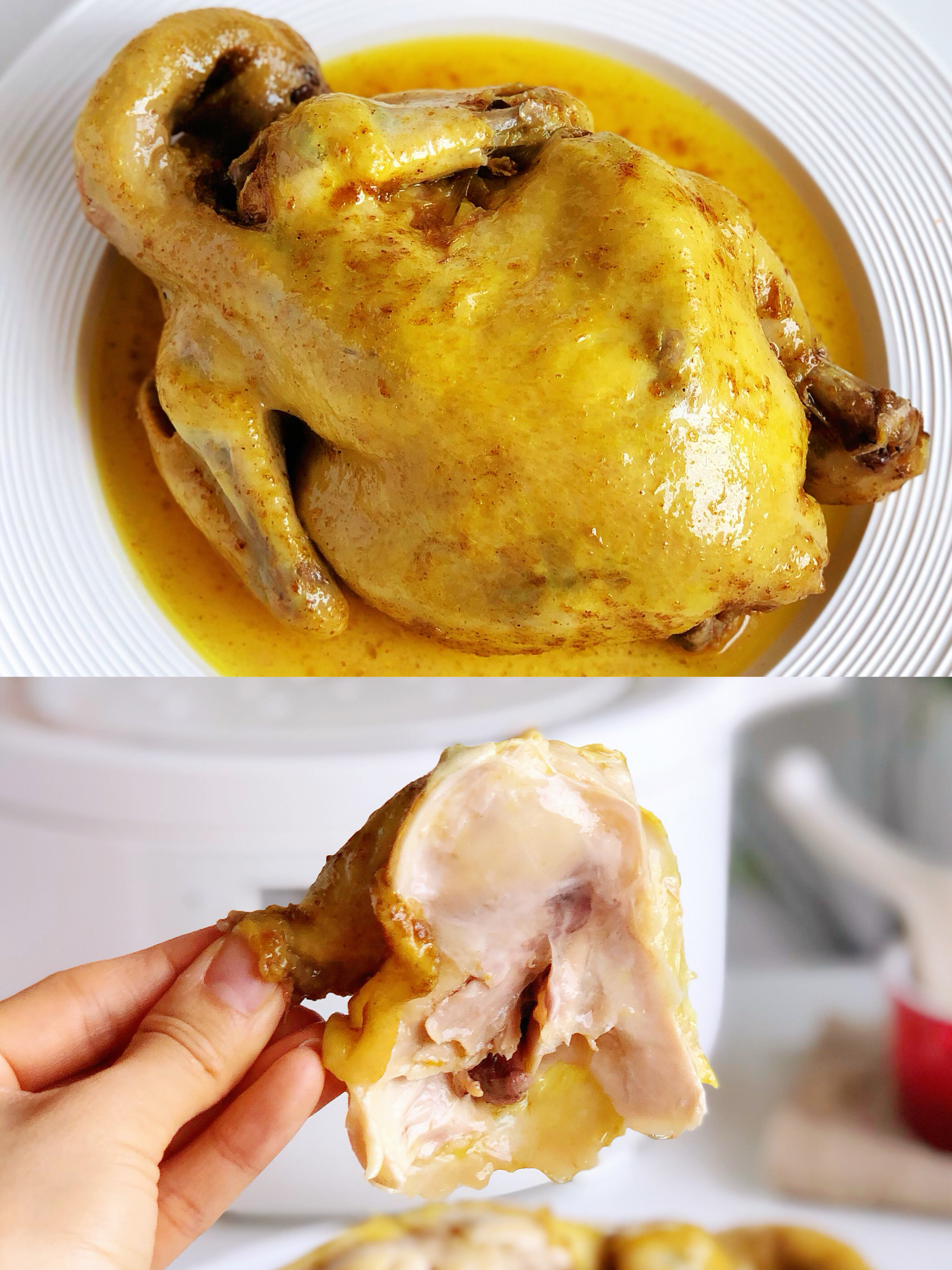 家庭版免烤窑鸡，无需烤箱做法超简单！色泽金黄鲜嫩多汁轻松脱骨