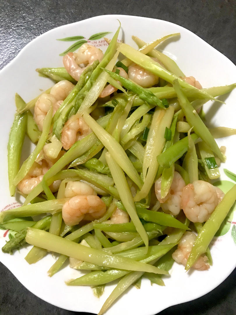 清炒芦笋虾仁