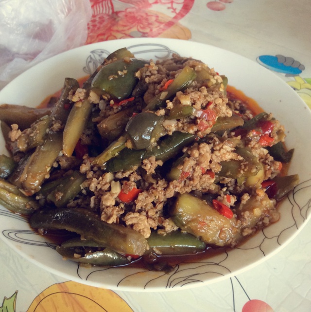 酱爆肉末茄子