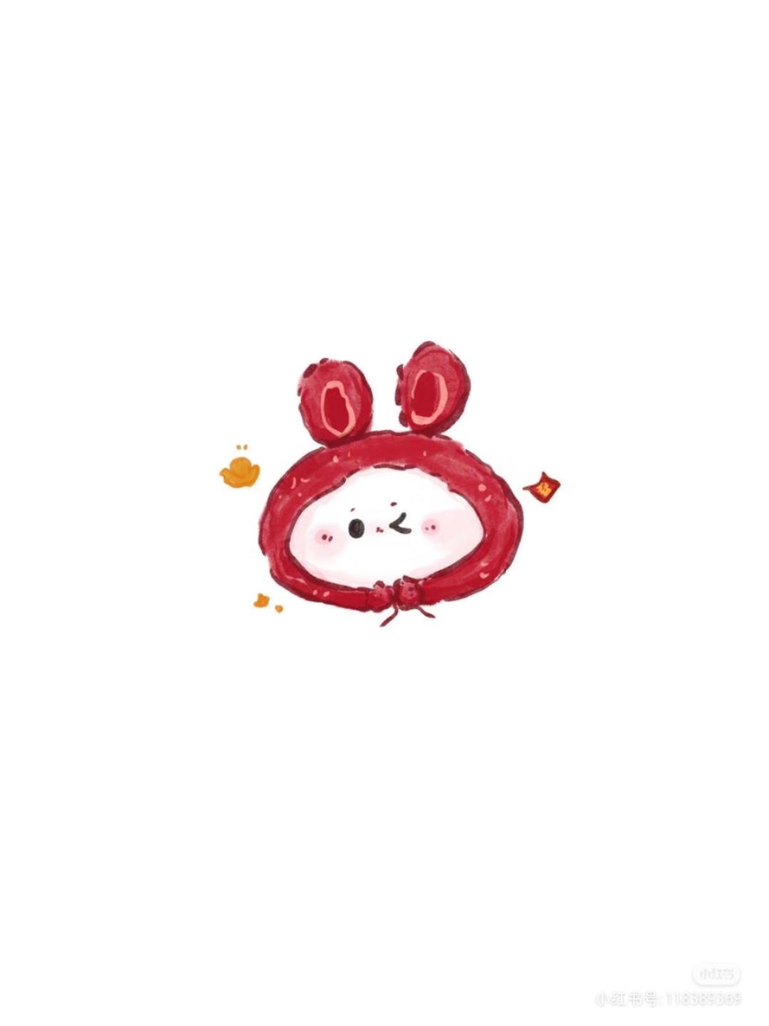 桃花下的小熊猫