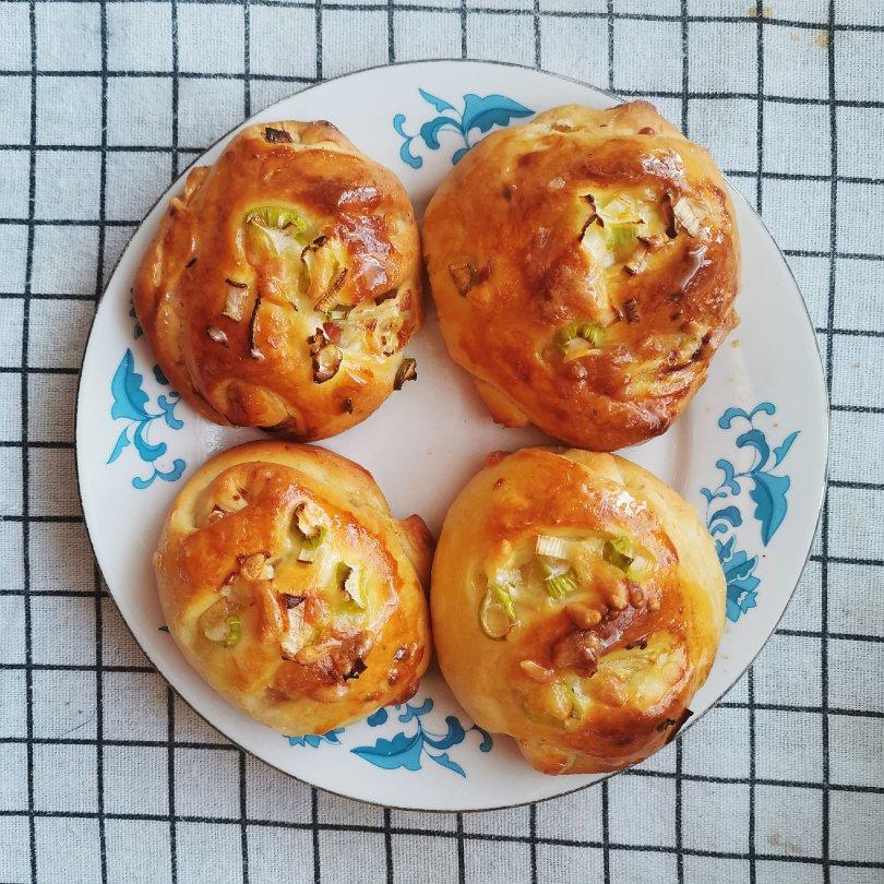 葱花芝士火腿面包