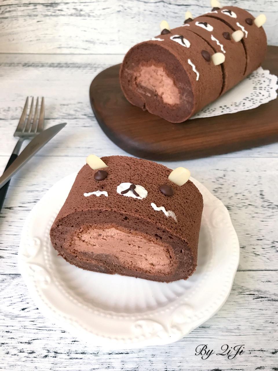 可可波点蛋糕卷