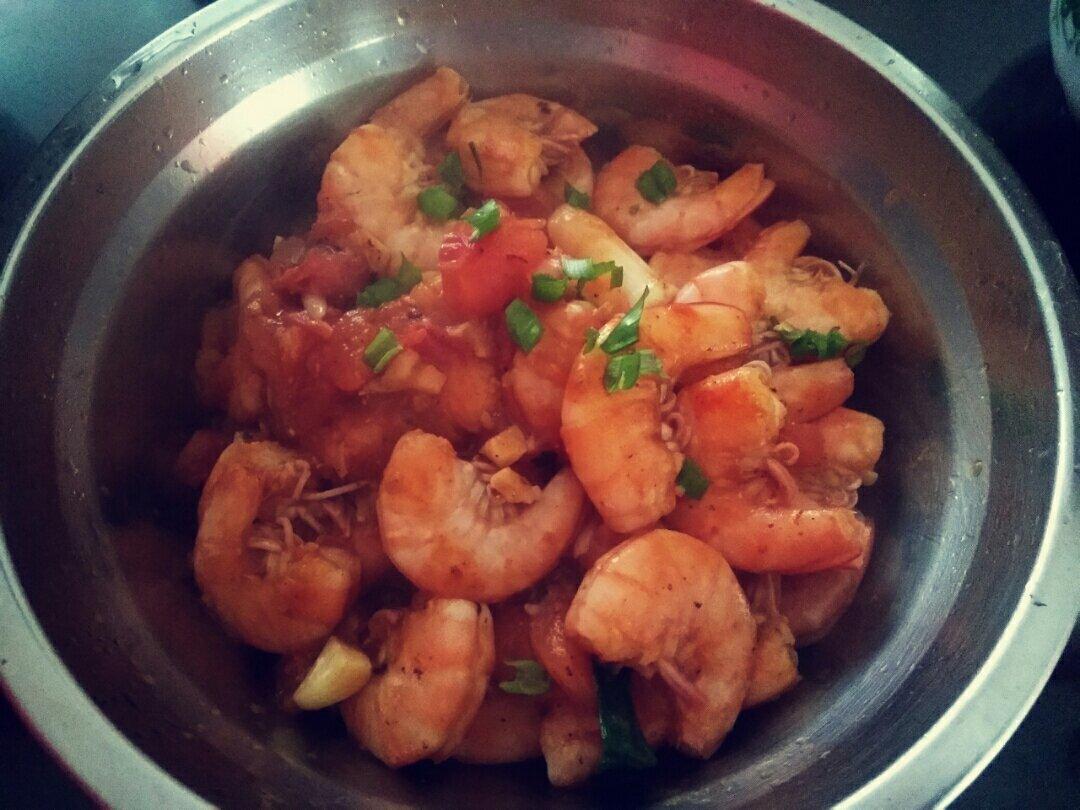 蒜蓉茄汁开背虾