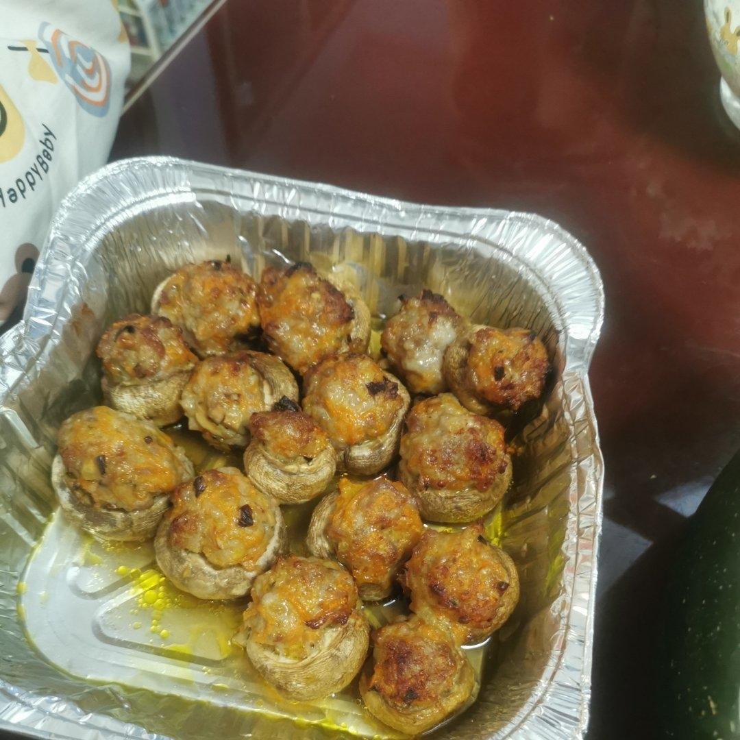 空气炸锅版肉酿口蘑