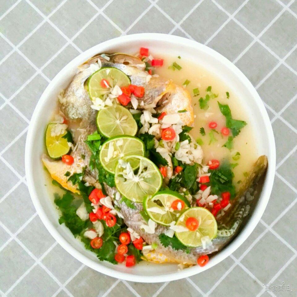 珊珊ss宝贝做的泰式青柠檬蒸鱼