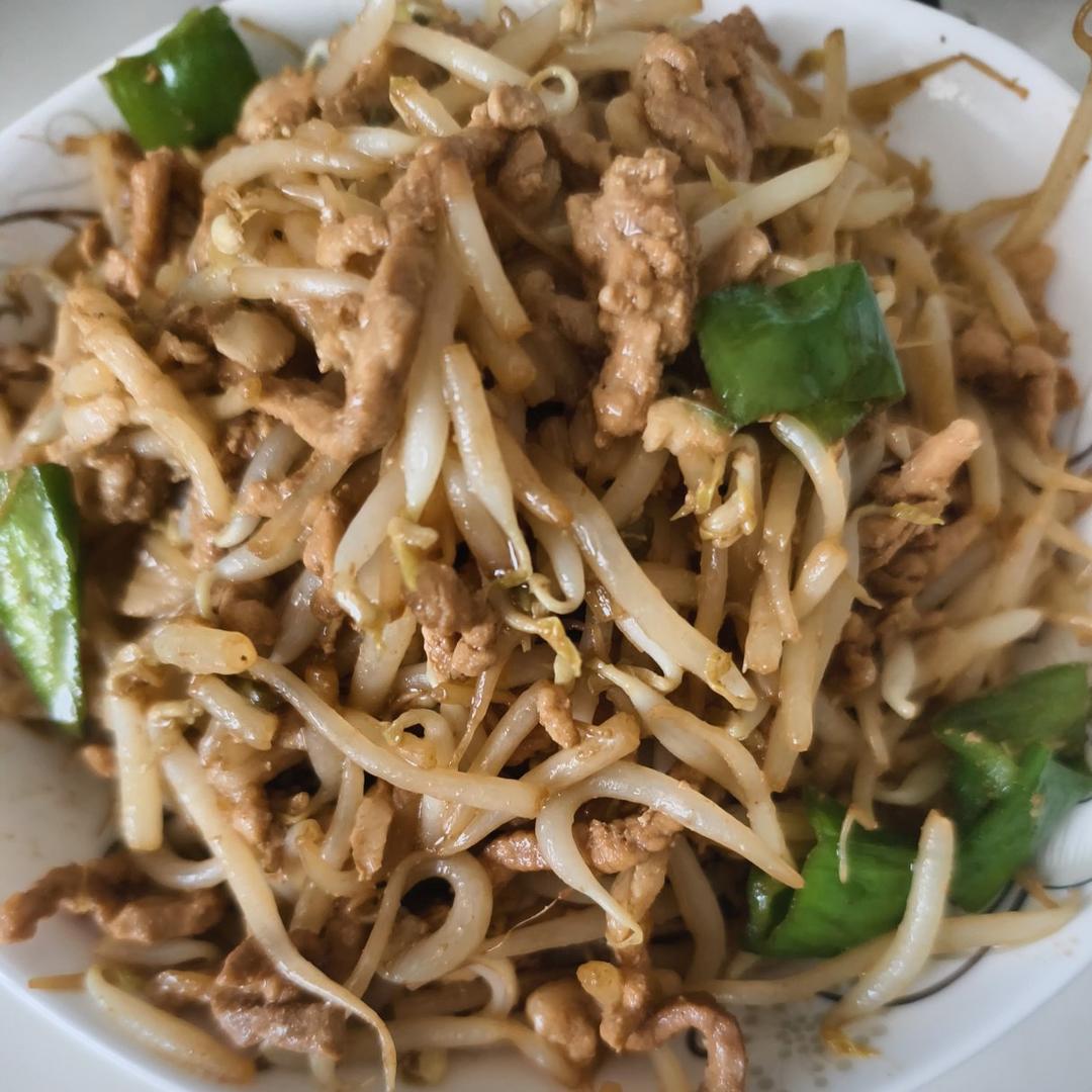 豆芽炒肉