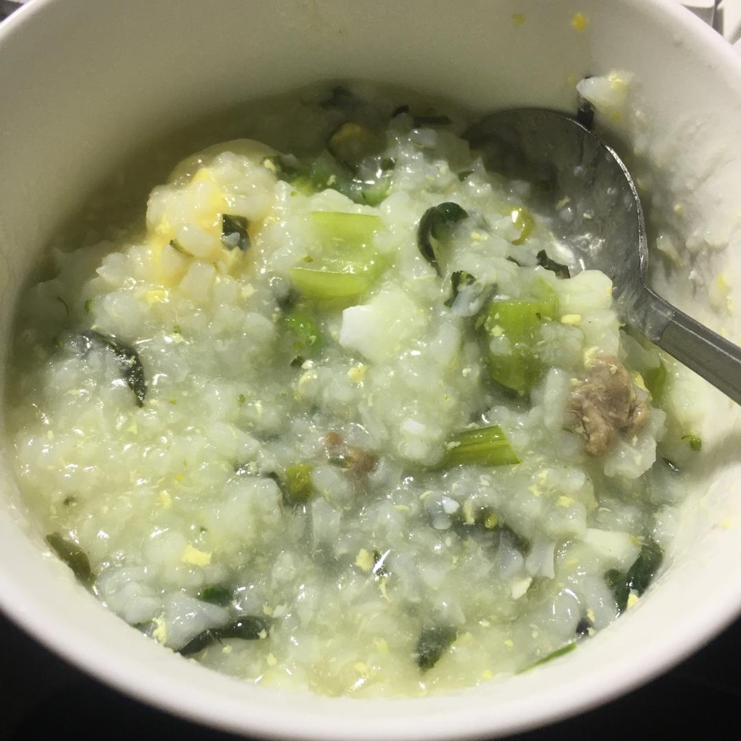青菜瘦肉粥