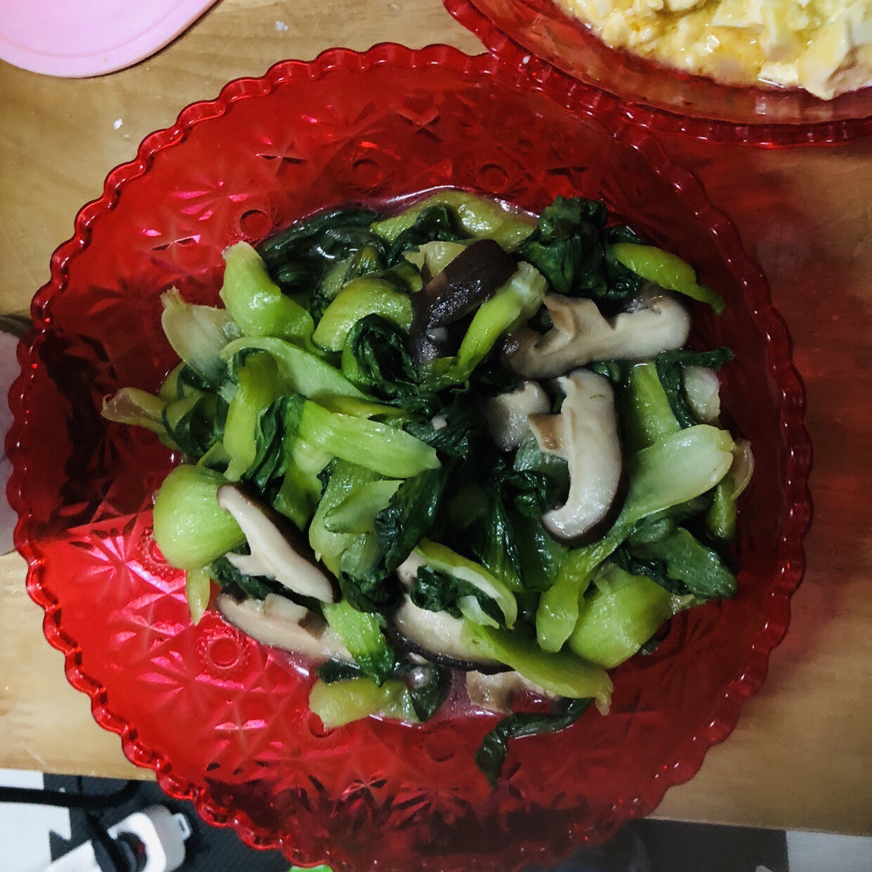 寝室食物日记4—青菜炒香菇